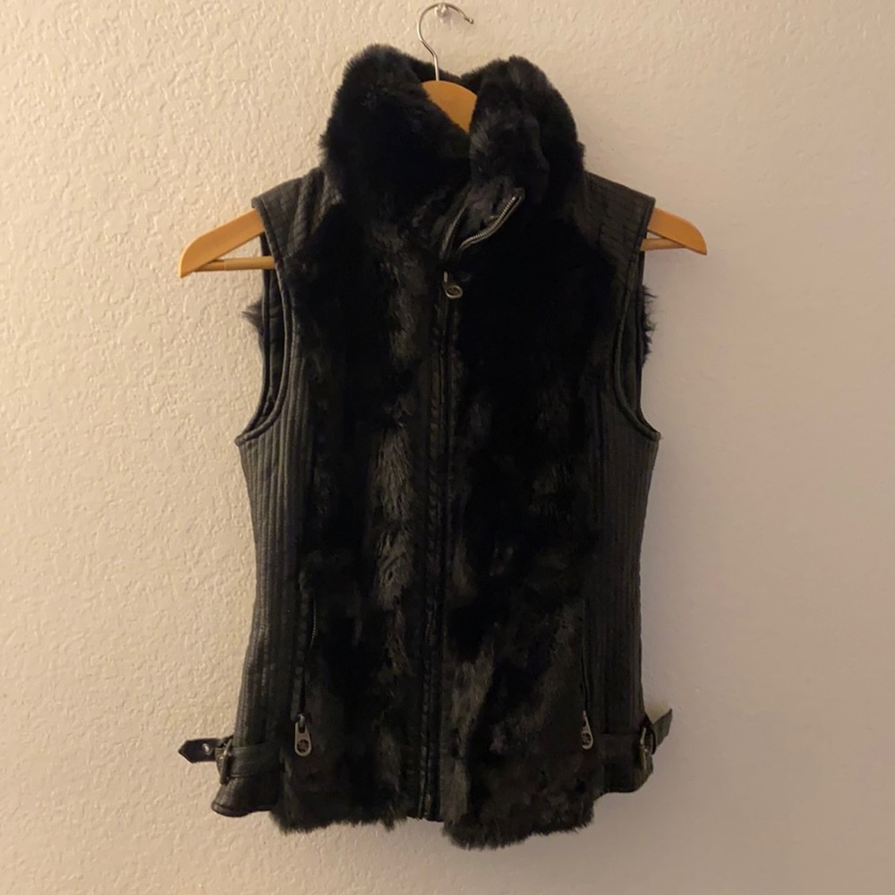 Guess Faux Fur Black Vest